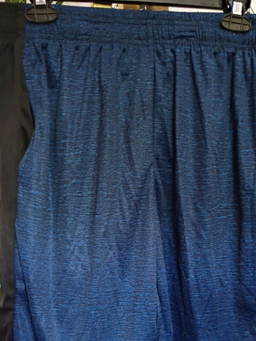 Men's Navy Heather Athletic Shorts with Black Side Panels